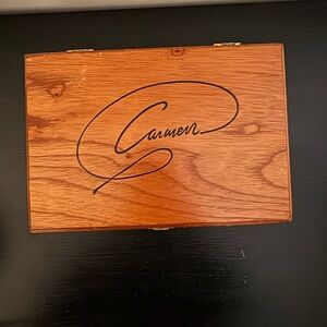 Wooden Box with Script Design